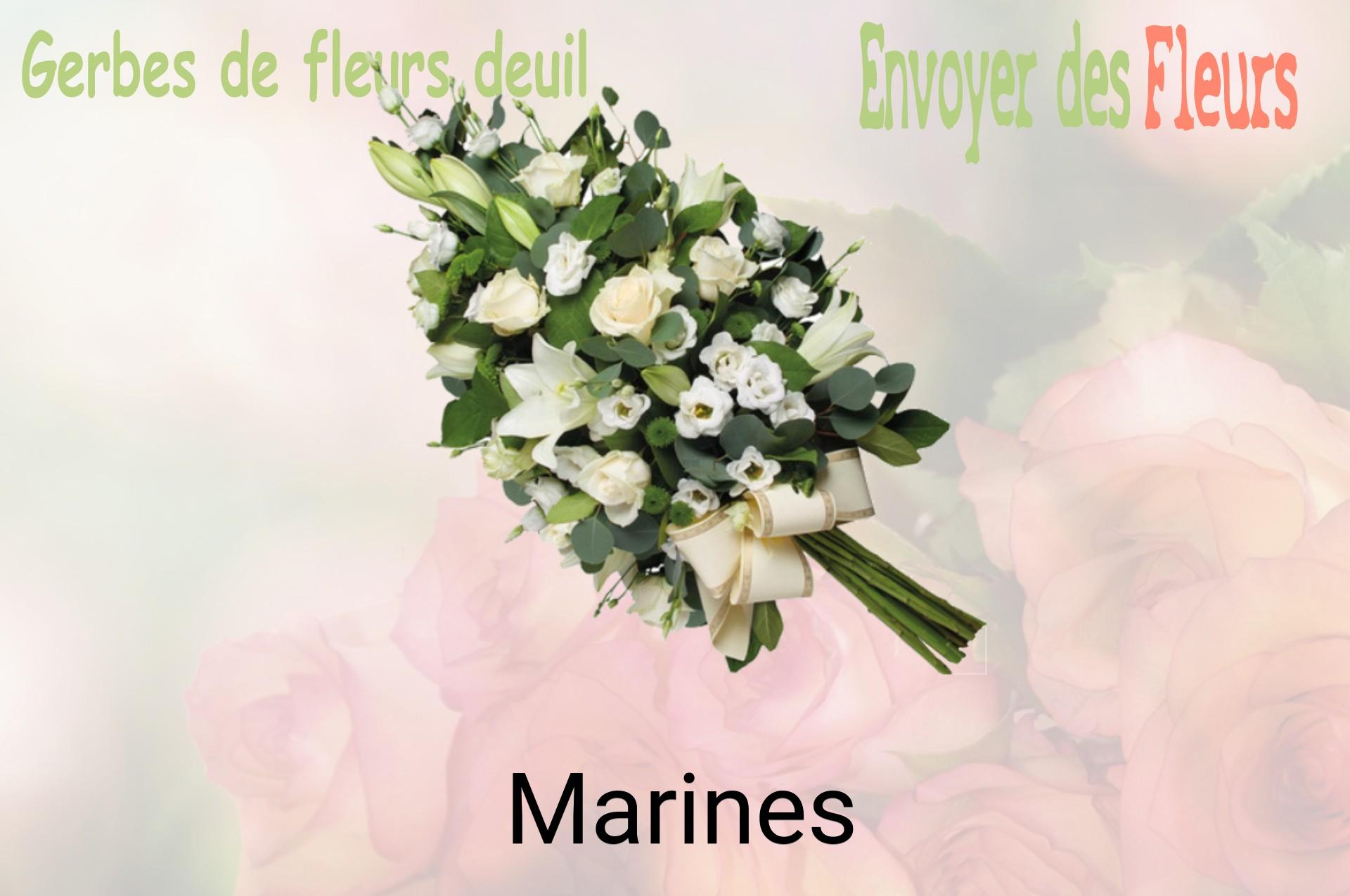 Gerbe de fleurs de deuil livrée à Marines